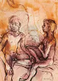 Nude Studies, Bali by Donald Friend, watercolour and ink on paper, sold Mar 2017