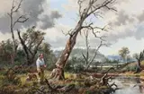 Tree Felling by James Alfred Turner, oil on canvas, offered Mar 2017