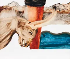 Minotaur by Sidney Nolan, 1956, fabric dye on paper, sold Mar 2017