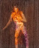 Prometheus: Io And Baby by Sidney Nolan, 1968, wax crayon and fabric dye on paper, sold Mar 2017