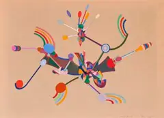 Ls 52 by Robert Klippel, 1972, gouache and collage on brown paper, sold Nov 2016