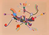 Ls 52 by Robert Klippel, 1972, gouache and collage on brown paper, sold Nov 2016