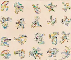 Ls 76 by Robert Klippel, 1976, pencil, collage, crayon and watercolour on paper, sold Nov 2016