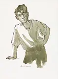 Study Of A Young Boy by Russell Drysdale, pen and ink on paper, sold Nov 2016