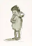 Study Of A Child by Russell Drysdale, pen, ink and wash on paper, sold Nov 2016