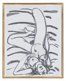 Nude, Bali by Brett Whiteley, 1980, ink on cotton, sold Nov 2016