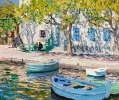 THE BLUE SHUTTERS, c.1909 – 11 by E. Phillips Fox, oil on canvas, sold Nov 2016