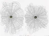Feelings Of Her Own, 2010 (From ‘Engine That Raised Groan Of Rejoicing‘ Series, No.9) by Del Kathryn Barton, pen, ink and watercolour on two sheets of Arches paper, sold Nov 2016