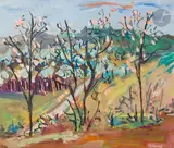 Le Verger by Molly Chwat, Gouache sur papier, sold Apr 2025