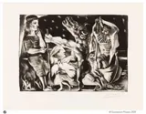 Minotaure aveugle guidé par une fillette dans la nuit. (Suite Vollard, pl. 97). Décembre 1934 by Pablo Picasso, Aquatinte, grattoir, pointe sèche et burin, sold Apr 2025
