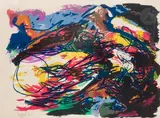 Montagnes noires. (Pl. de la suite Paysages humains, 1961) by Karel Appel, Lithographie, sold Apr 2025