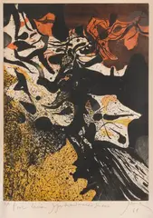 Automne. 1962 by Mario Prassinos, Eau-forte, aquatinte et burin, sold Apr 2025