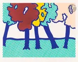 Arbres. (Pl. pour Allen Ginsberg, La Nouvelle chute de l’Amérique, Paris, Les éditions du Solstice, 1992) by Roy Lichtenstein, Aquatinte d’après un collage de l’artiste, sold Apr 2025