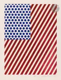 Drapeau. (Pl. pour Allen Ginsberg, La Nouvelle chute de l’Amérique, Paris, Les éditions du Solstice, 1992) by Roy Lichtenstein, Aquatinte d’après un collage de l’artiste, sold Apr 2025