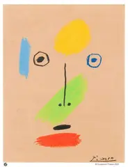 Visage by Pablo Picasso, 1959, Pastel gras, sold Apr 2025