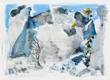 Les Rochers des Baux by Maurice-Elie Sarthou, Gouache sur papier, sold Apr 2025