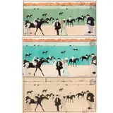 Le Champs de course by Maurice Biais, 1901, Lithographie rehaussée à la gouache, sold Apr 2025