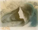 Femme aux orchidées, vers 1902-04 by Manuel Orazi, Lithographie, sold Apr 2025