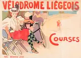 Vélodrome Liégeois, 1897 Chromolithographie. Non entoilée. Imp. Aug. Bénard, Liège by Émile Berchmans, Affiche belge, sold Apr 2025