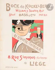 Bock de Koekelberg, 1896 Chromolithographie. Non entoilée Imp. A. Bénard, Liège by Émile Berchmans, Affiche belge, sold Apr 2025
