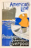 American Line, 1900 Chromolithographie. Non entoilée Imp. de Rycker & Mendel, Bruxelles by Henri Cassiers, Affiche belge, sold Apr 2025