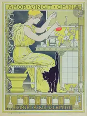 Robert B. Goldschimdt, avant 1896 Chromolithographie sur papier gris. Non entoilée. Imp by Adolphe Crespin, Lithographie Gouwellos, Bruxelles, sold Apr 2025