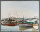 Bateaux au port, Côte d'Azur by Tony Minartz, Aquarelle, sold Apr 2023