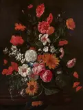 Bouquet de jonquilles, roses et pivoines by Philip van Kouwenbergh, Toile, sold Apr 2023