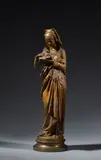 La liseuse by Albert-Ernest Carrier-Belleuse, Bronze à double patine mordorée et argentée, sold Apr 2023