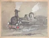 Locomotive à vapeur by Louis Beysson, Aquarelle gouachée, sold Feb 2023