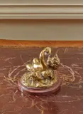 Amour aux cymbales by Louis Kley, Bronze d'édition (anciennement patiné), sur une base en marbre rouge (Usures, sold Feb 2023