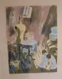 Fillettes dans le grenier by Suzanne Humbert, Lithographie, sold Jan 2023