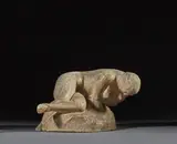 Nu recroquevillé by Georges Lucien Guyot, Plâtre patiné, sold Nov 2022