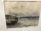 Le port by Jean-Michel Noquet, Gouache aquarellée, sold Jul 2020