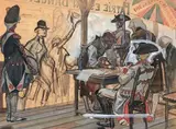 Le sergent recruteur by Charles Hoffbauer, Gouache double face, sold Jul 2020