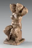 Éveil assis by Joseph Rivière, Plâtre patiné, sold Jun 2020