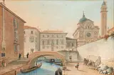 Vue de l'église des Arméniens à Venise by Victor-Jean Nicolle, Aquarelle, sold Jun 2020