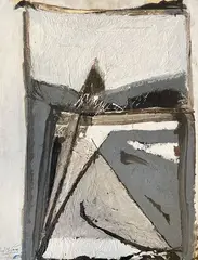 L'hiver I à dieu-donné by Jan Meijer, 1985, Technique mixte et collage sur panneau, sold Feb 2021