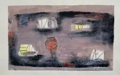 Composition by Jun'ichi Dobashi, Aquarelle gouachée sur papier, sold Feb 2021