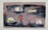 Composition by Jun'ichi Dobashi, Aquarelle gouachée sur papier, sold Feb 2021