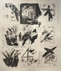 Composition sur un poëme d'Albert MEMMI by Albert Bitran, Lithographie signée et numérotée, sold Dec 2020