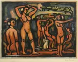 Automne by Georges Rouault, Aquatinte en couleur, sold Dec 2020