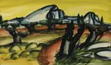 Paysage provençal by Franz Priking, Aquarelle gouachée sur papier, sold Dec 2020