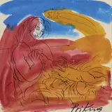 Nativité by Franz Priking, Aquarelle et encre sur papier, sold Dec 2020
