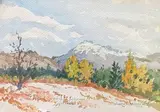 Paysage by Julian Clarence Levi, 1964, Aquarelle signée et datée en bas à droite, dédicacée en bas à gauche, sold Dec 2020