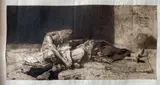Arabe veillant le corps de son ami by Mariano Fortuny y Madrazo, Aquatinte, sold Oct 2020