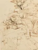 Le jardin de Condes by André Lhote, 1940, Plume et lavis de bistre, sold Oct 2020