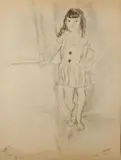Fillette debout by Jules Pascin, Crayon gris et estompe, sold Oct 2020