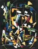 Composition fond noir by André Lanskoy, Gouache, sold Oct 2020