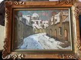 Rue enneigée by Louis Reckelbus, Gouache sur carton, sold Jul 2020